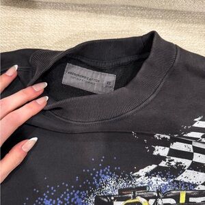 Abercrombie & Fitch Black and Blue Checkered Sweatshirt